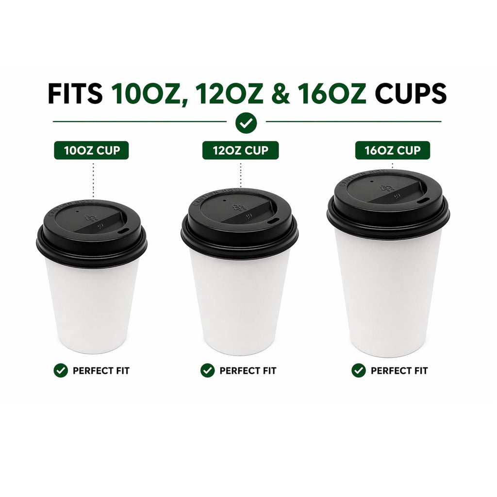 *WHOLESALE* Dome Lids for 10, 12, 16 oz Poly Paper Cups Hot and Cold 1000/ Case