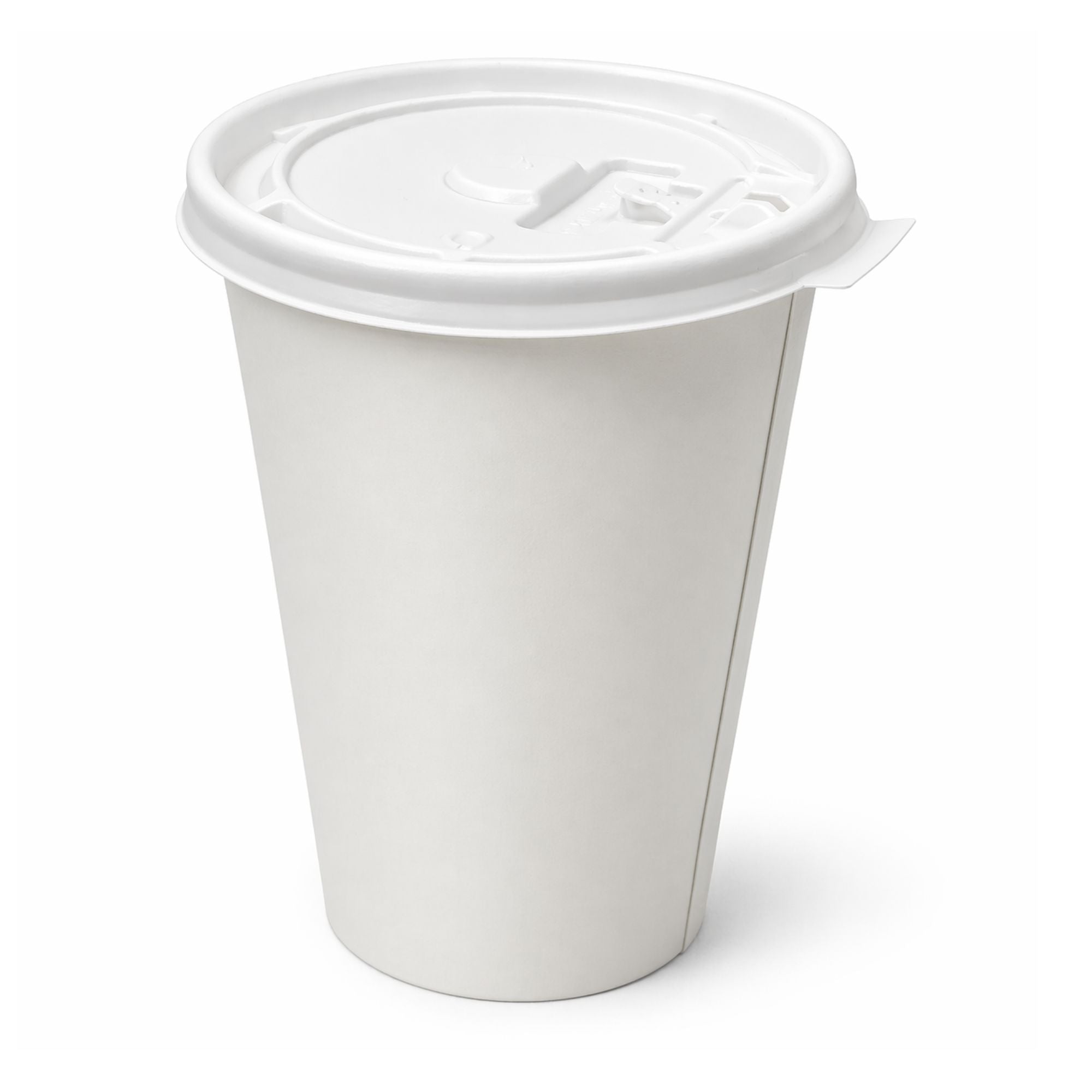 *WHOLESALE* White Plastic Lids for 8 oz Poly Paper Cups Hot and Cold 1000/Case