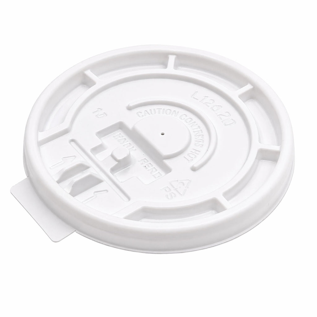 *BUY BULK* Plastic Lids for 10 12 16 oz Poly Paper Cups White Hot Cold Disposable Lids