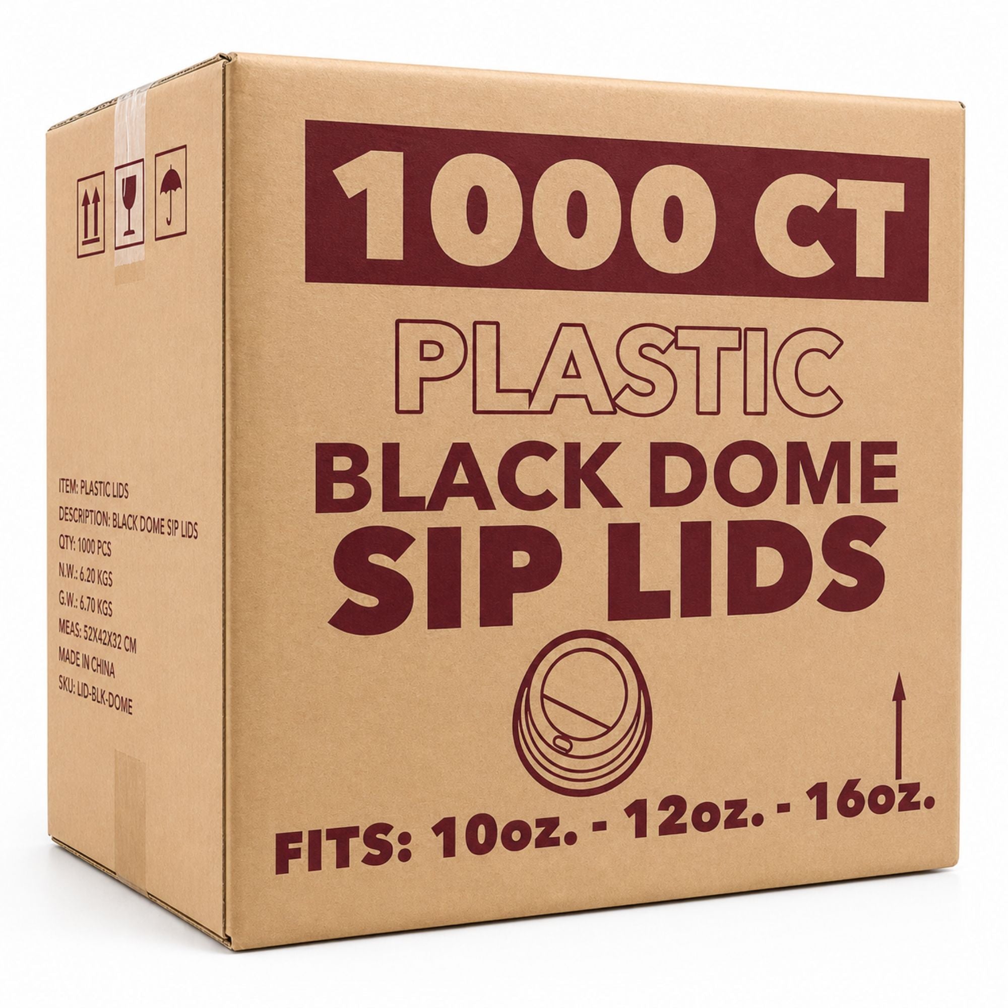*WHOLESALE* Dome Lids for 10, 12, 16 oz Poly Paper Cups Hot and Cold 1000/ Case