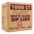 *WHOLESALE* White Dome Lids for 10, 12, 16 oz Disposable Poly Paper Cups 1000/ Case White Dome Lids VeZee 1 Case