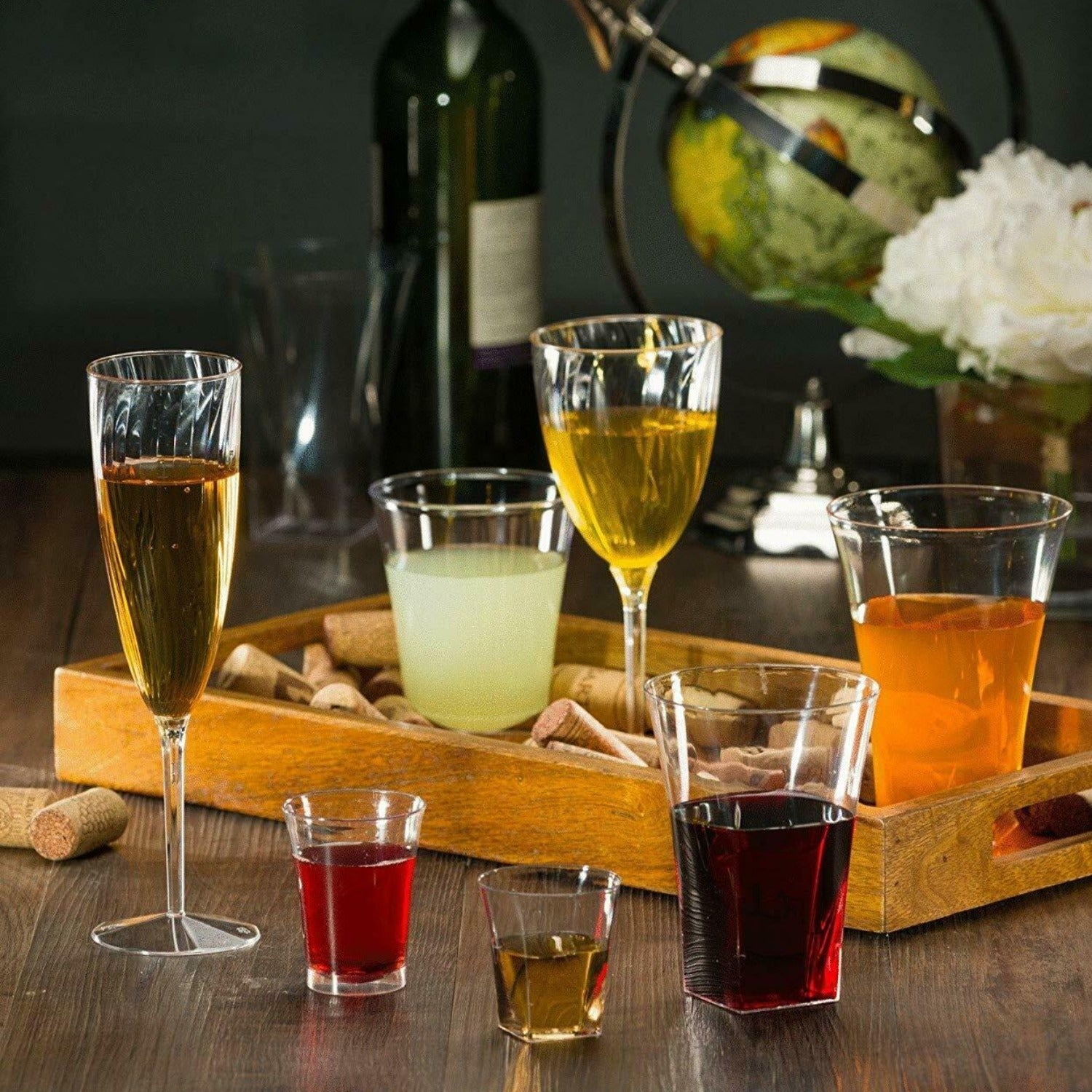 8oz Elegant Wine Glasses Goblets  Plastic