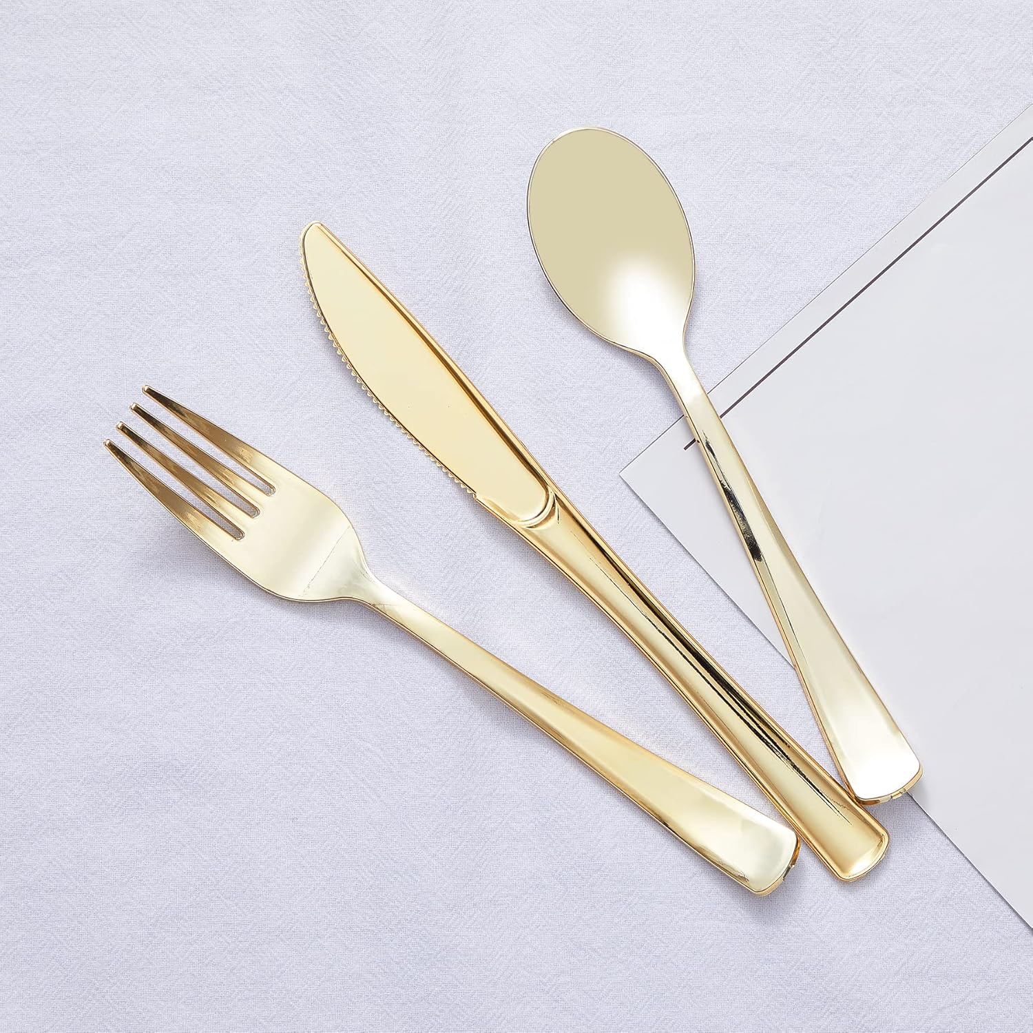 Knives Gold Cutlery Heavyweight Disposable Plastic