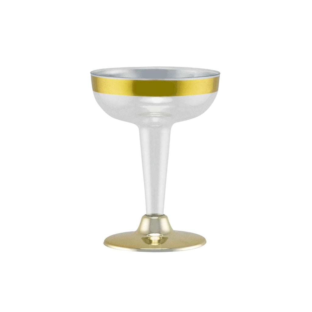 4oz Clear Gold Rim & Bottom Plastic Champagne Cocktail