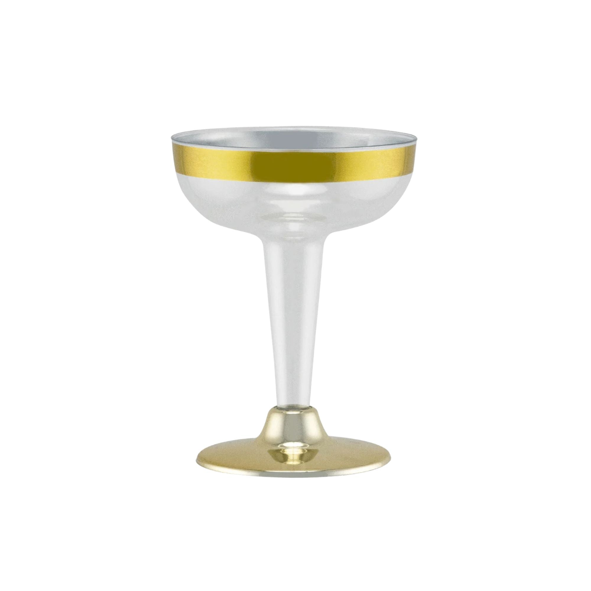 4oz Clear Gold Rim & Bottom Plastic Champagne Cocktail