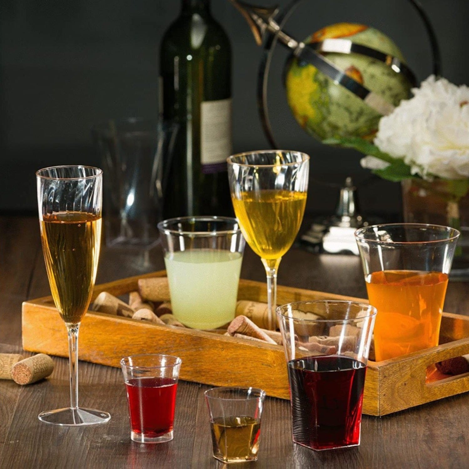 6oz Elegant Champagne Flutes Clear Plastic