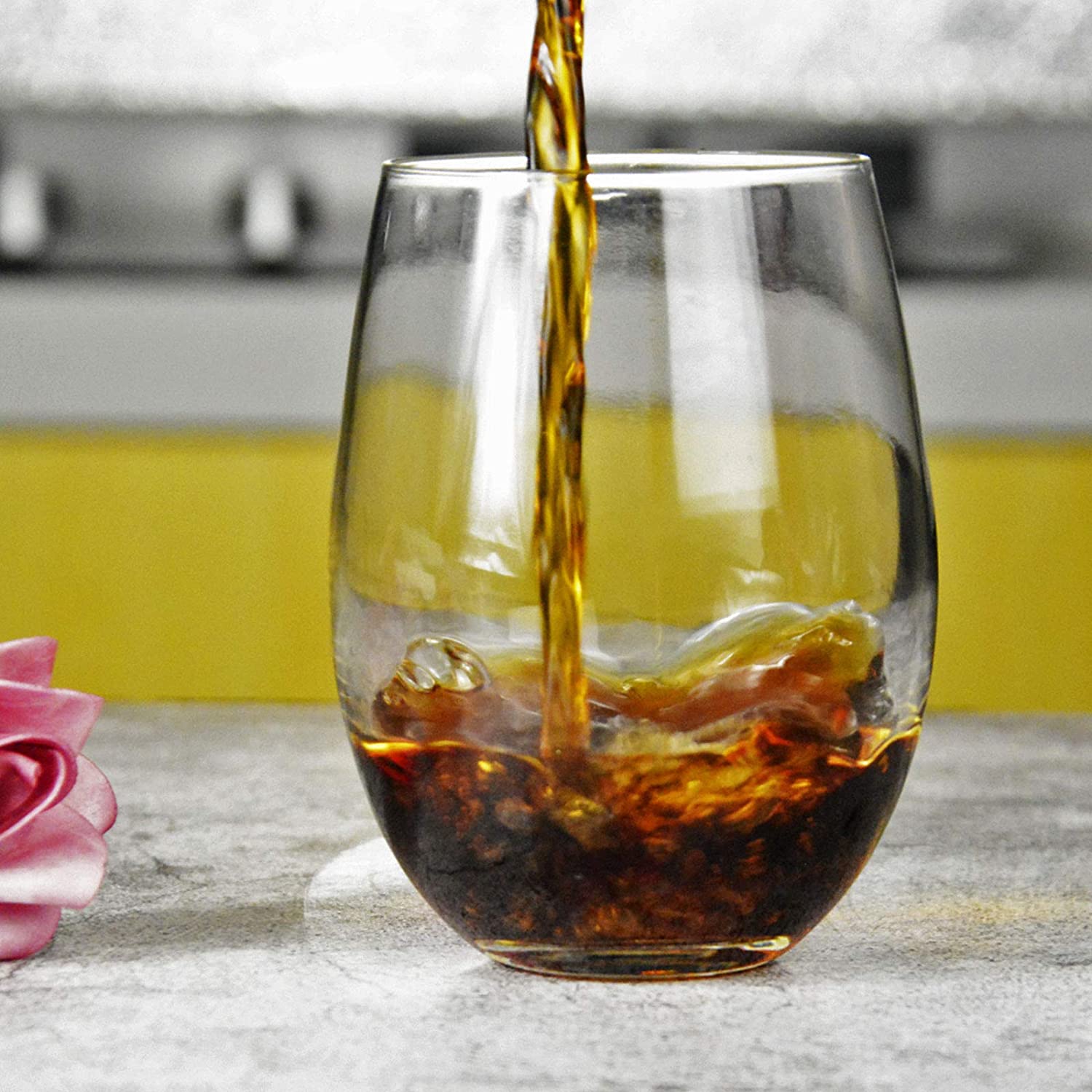 12oz Stemless Clear Wine Glasses Tumbler Disposable Plastic