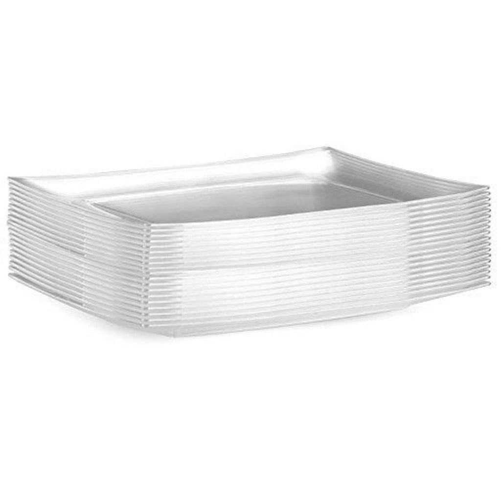 9" Clear Rectangular Salad Plates  Plastic