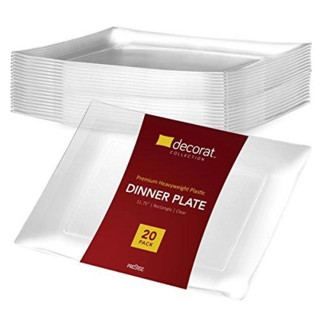 7.5" Clear Rectangular Appetizer Plates Plastic