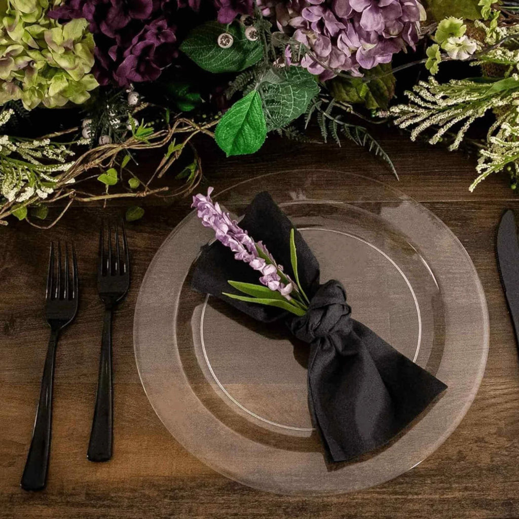 Clear Plastic Dinnerware Heavyweight Set- Value Pack-Magnificence