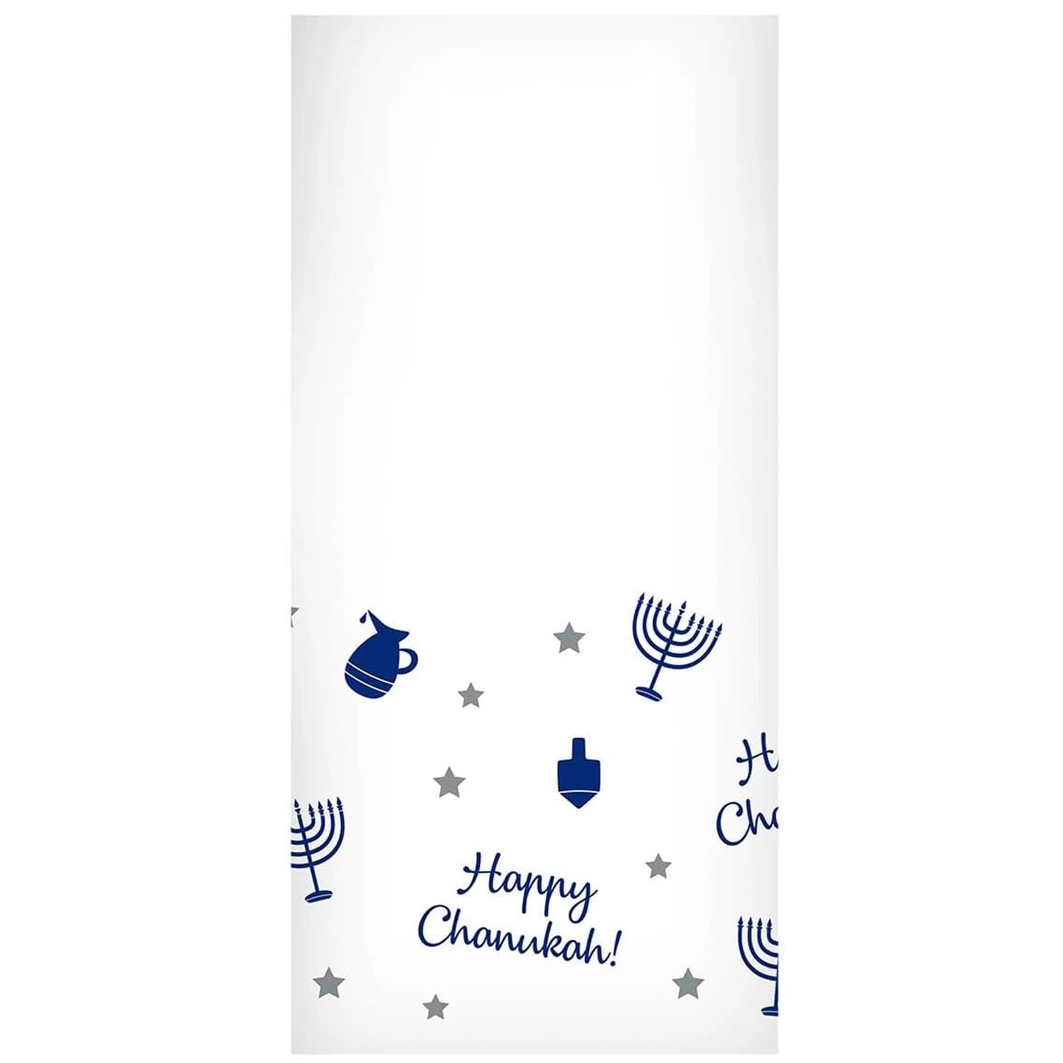 54" x 18"Blue Chanukah Rectangle Table cover Plastic Heavyweight  1 Pack