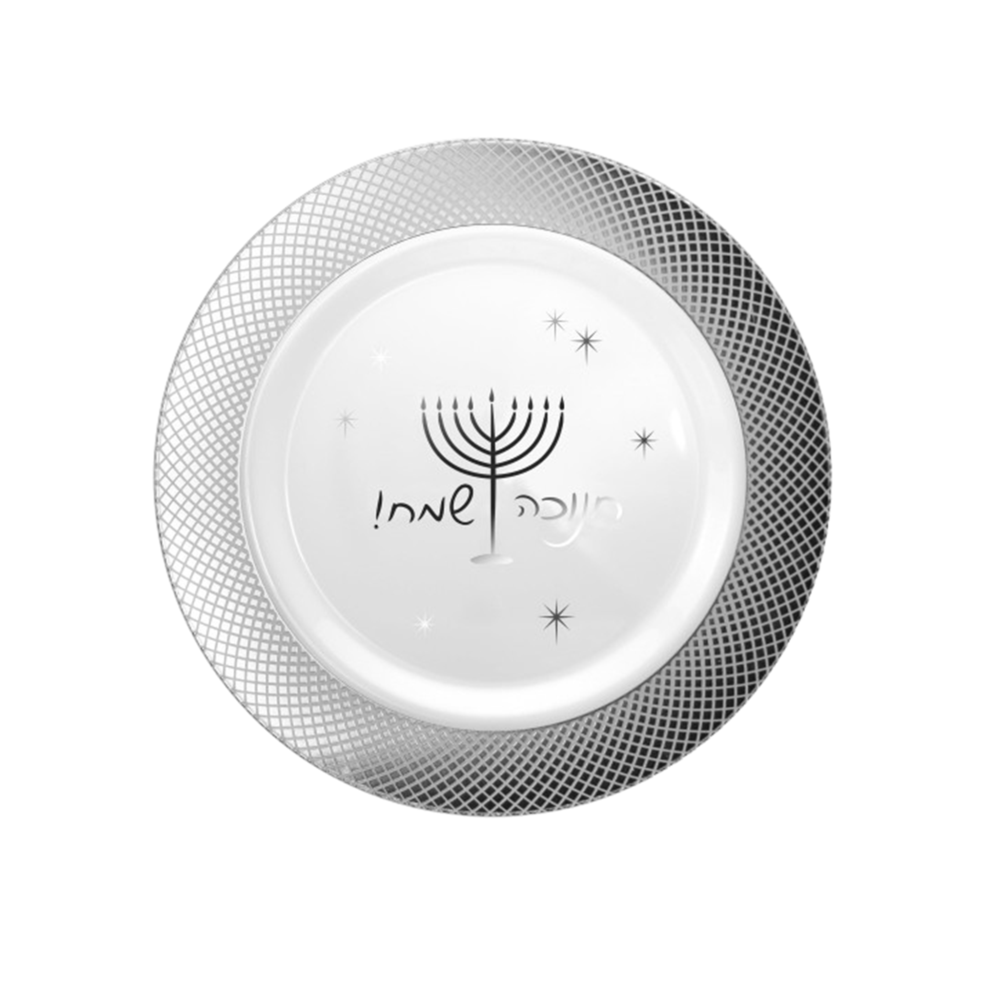 7" Plastic Silver Plate Chanukah Heavyweight 10 Pack