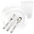 White Plastic Dinnerware Heavyweight Set- Value Pack -Magnificence