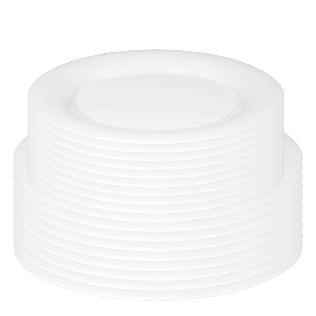 10.25" & 9" Plates White Heavyweight Dinner Plastic COMBO Set -Magnificence