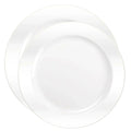 10.25" & 9" Plates White Heavyweight Dinner Plastic COMBO Set -Magnificence