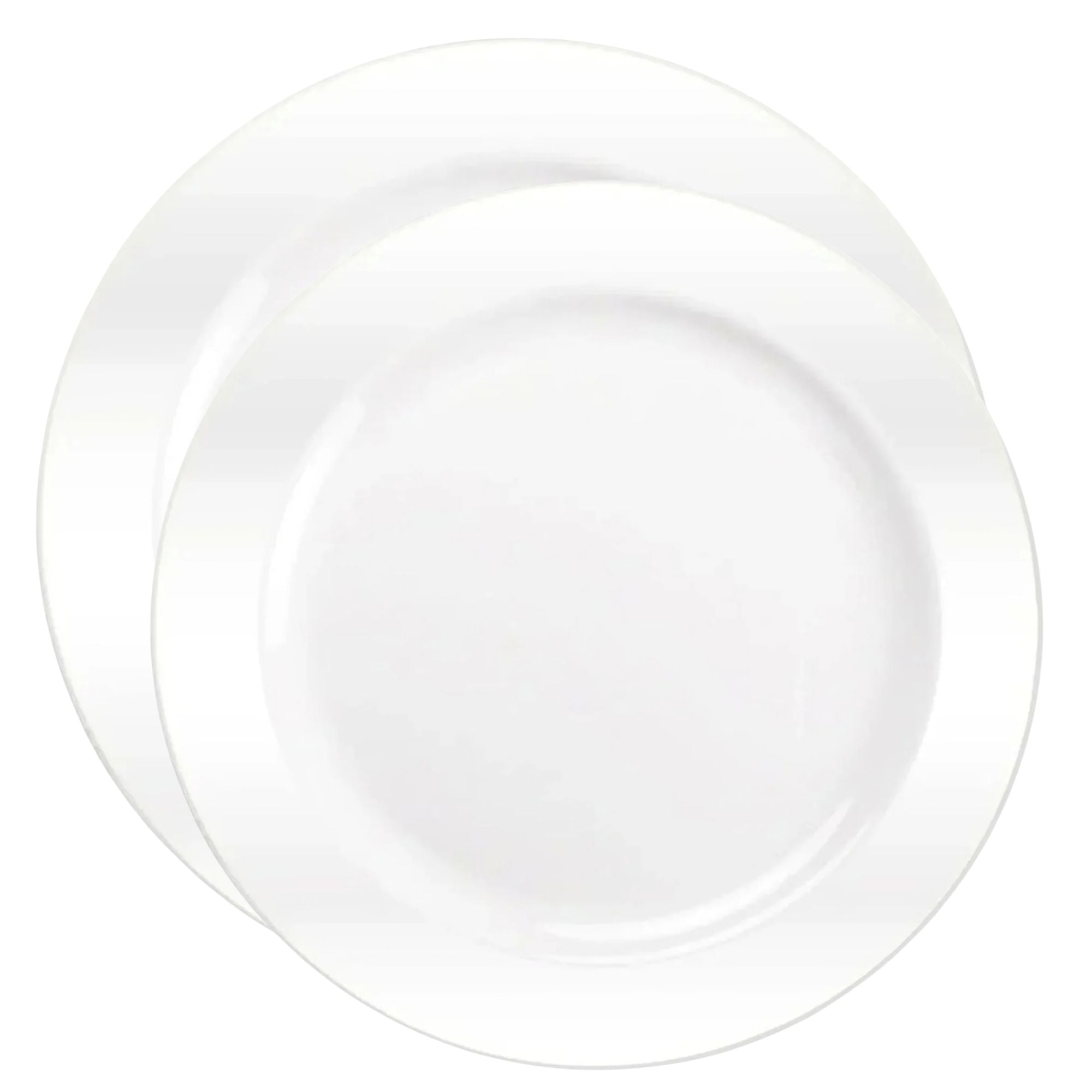 10.25" & 9" Plates White Heavyweight Dinner Plastic COMBO Set -Magnificence