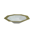Lillian 5oz Bowl with Gold Rim White Lacetagon Plastic