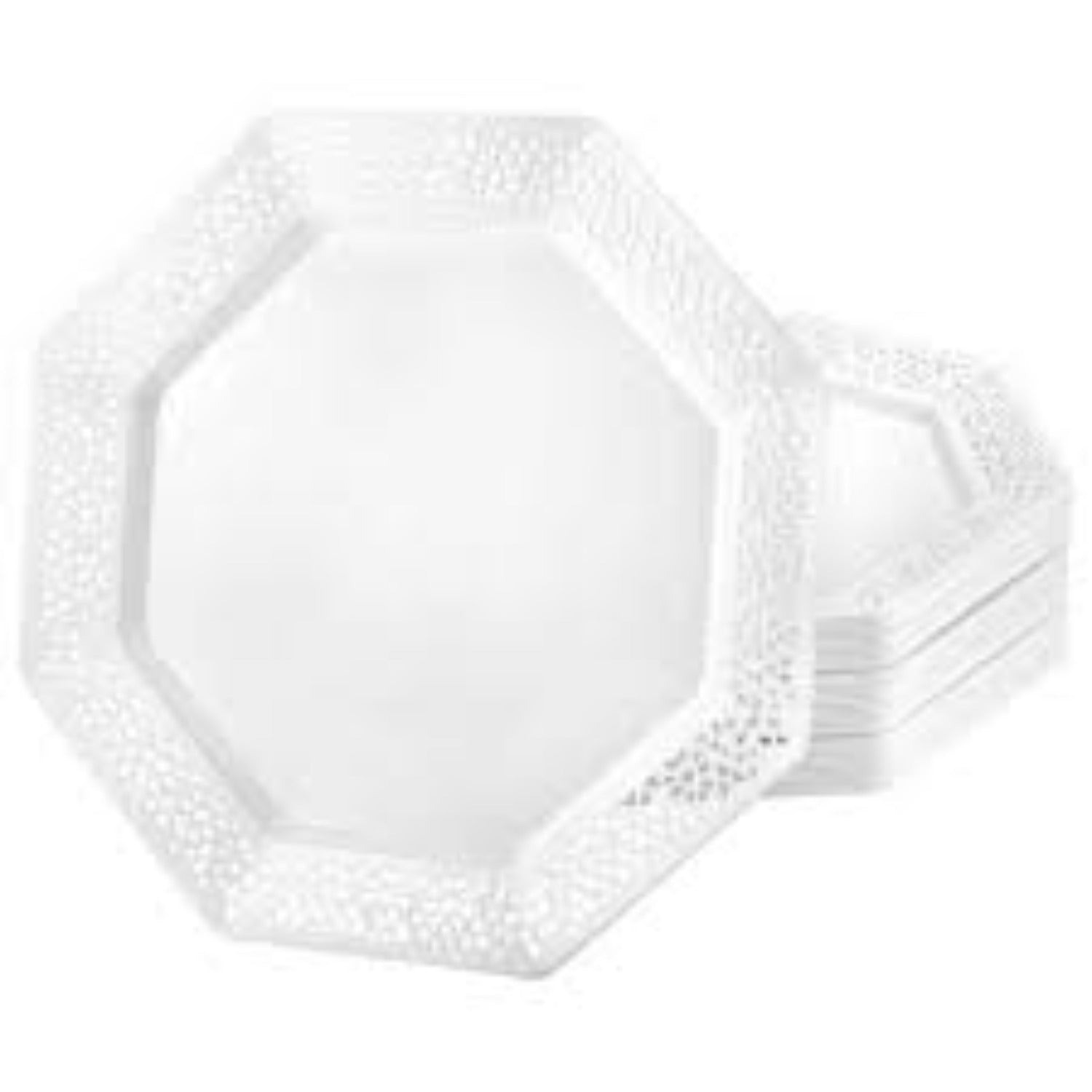 Lillian 7.25" Plate White Lacetagon Plastic