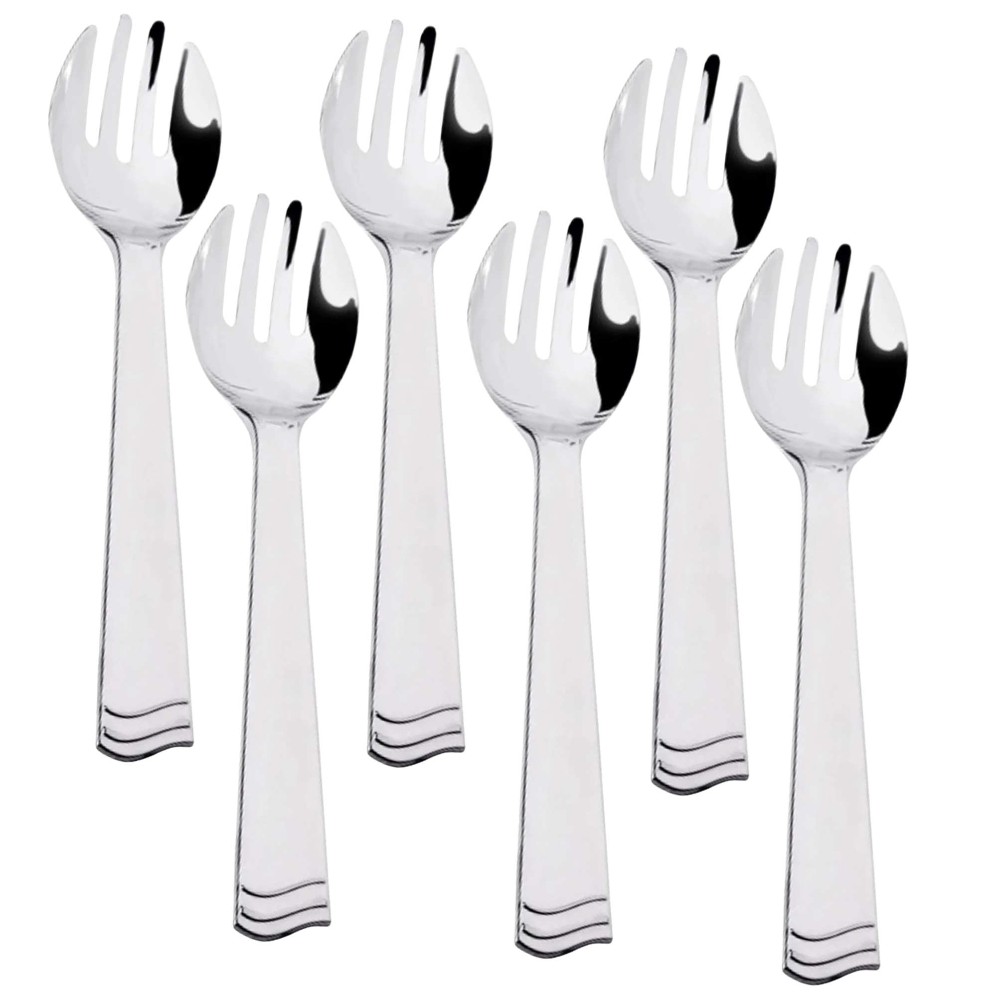 10" Serving Fork Plastic Silver Polished Set