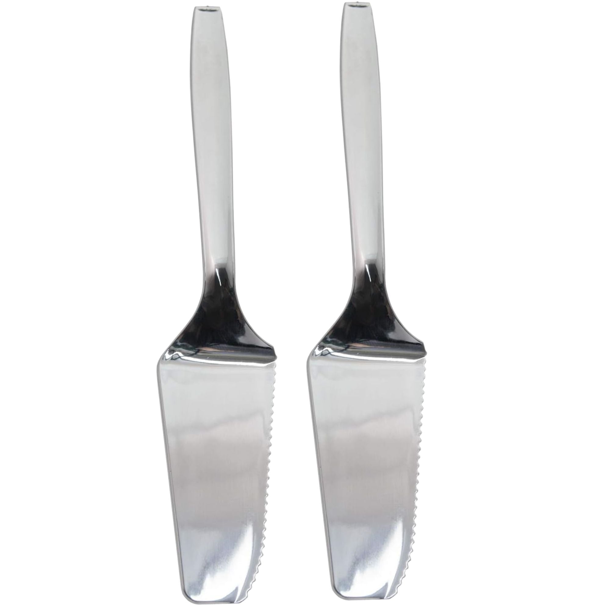 9" Cake Server Set Plastic Silver Polished