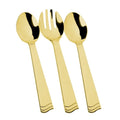10" Polished Gold Serving Set 1 Fork & 2 Spoon Plastic
