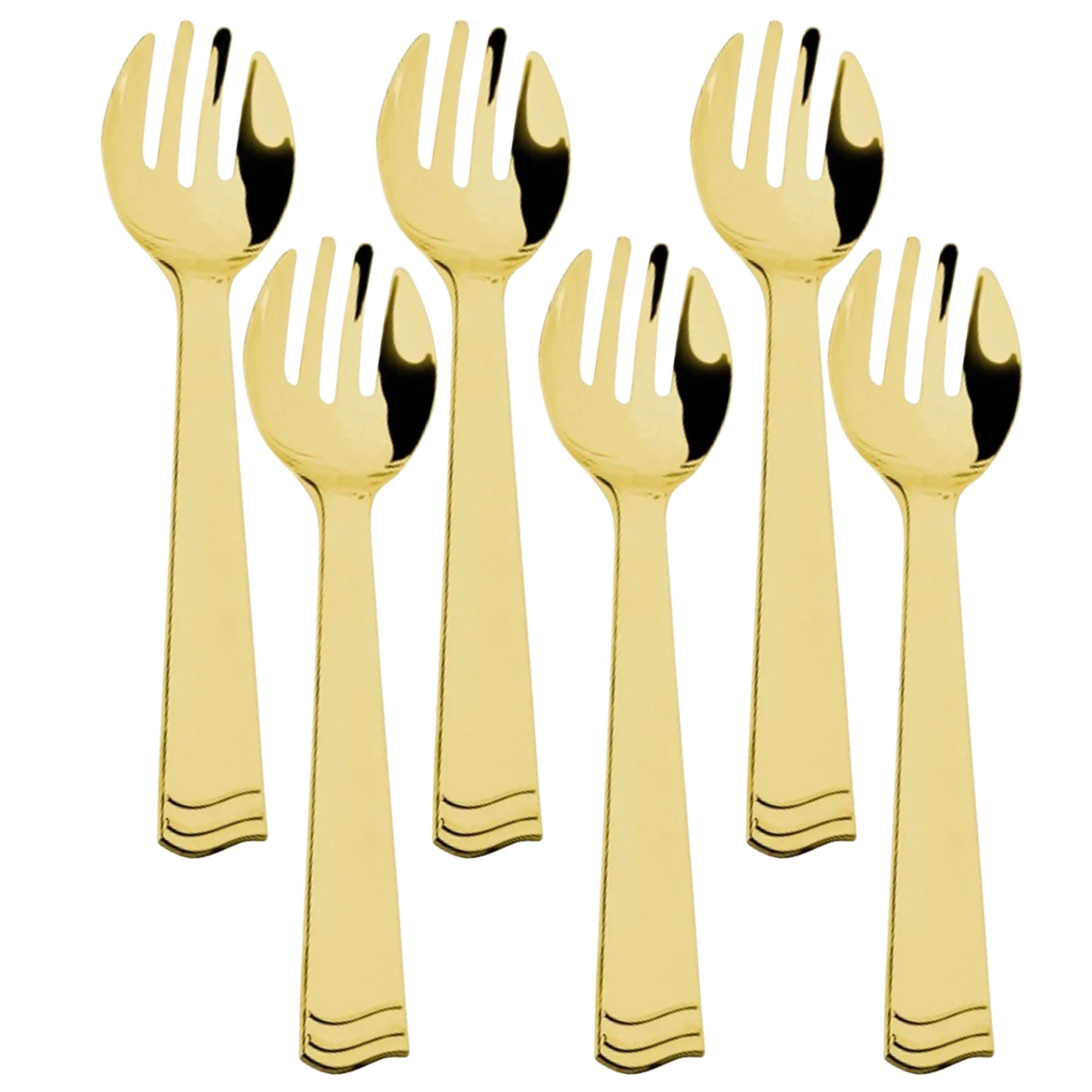 10" Polished Serving forks Gold Plastic