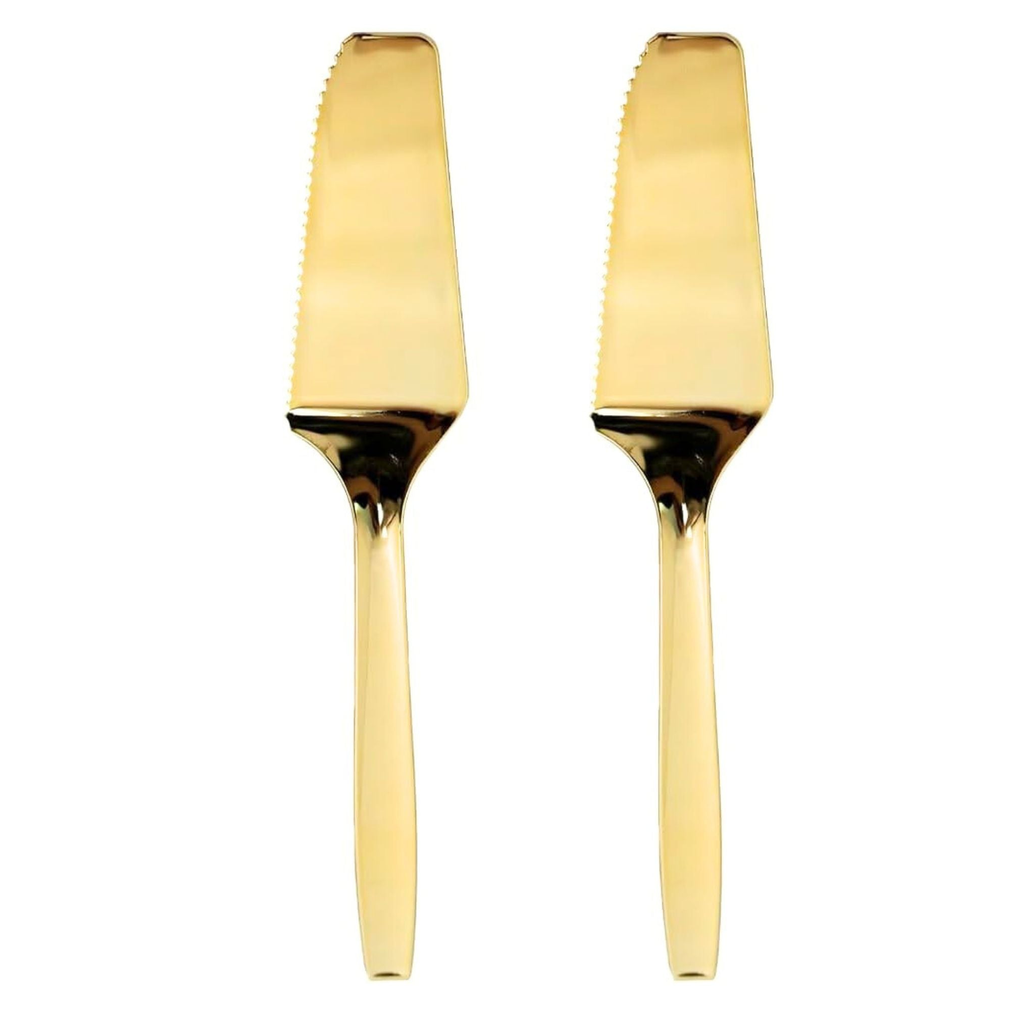 9" Cake Server Set Gold Plastic Polished