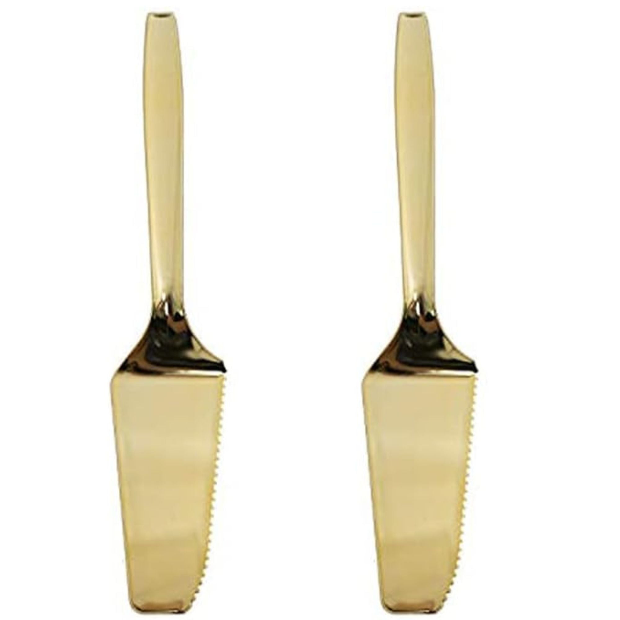 9" Cake Server Set Gold Plastic Polished
