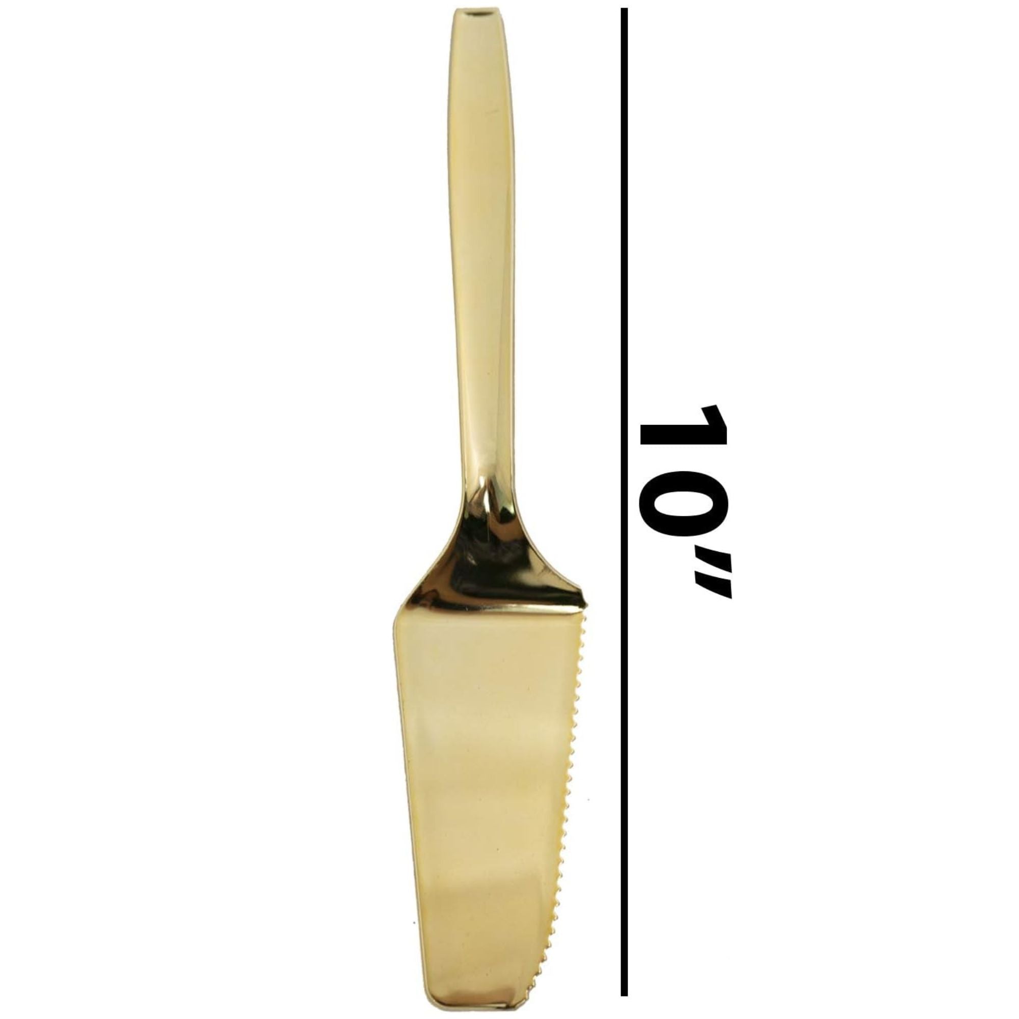 9" Cake Server Set Gold Plastic Polished