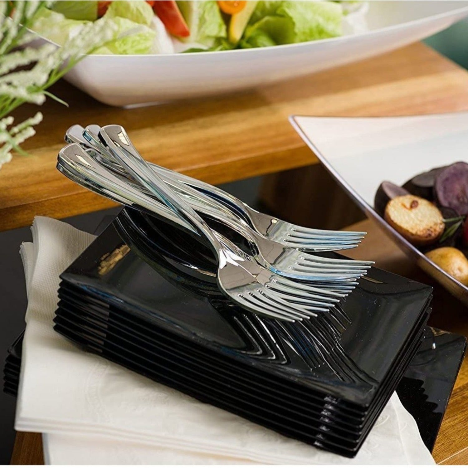 Lilian Cutlery Silver Heavyweight Plastic 160 piece Combo Pack