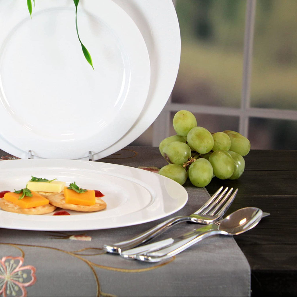 Lilian Cutlery Silver Heavyweight Plastic 96 piece Combo Pack