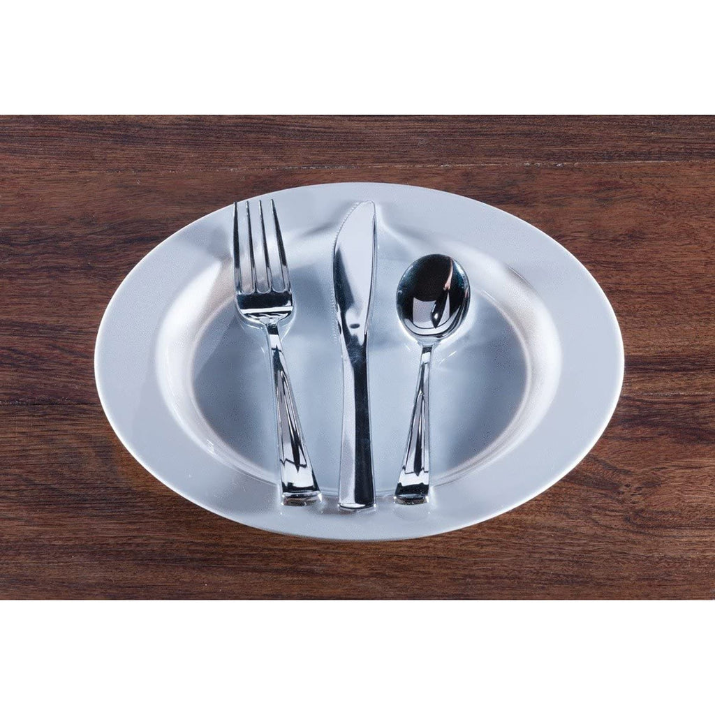 Lilian Cutlery Silver Heavyweight Plastic 96 piece Combo Pack