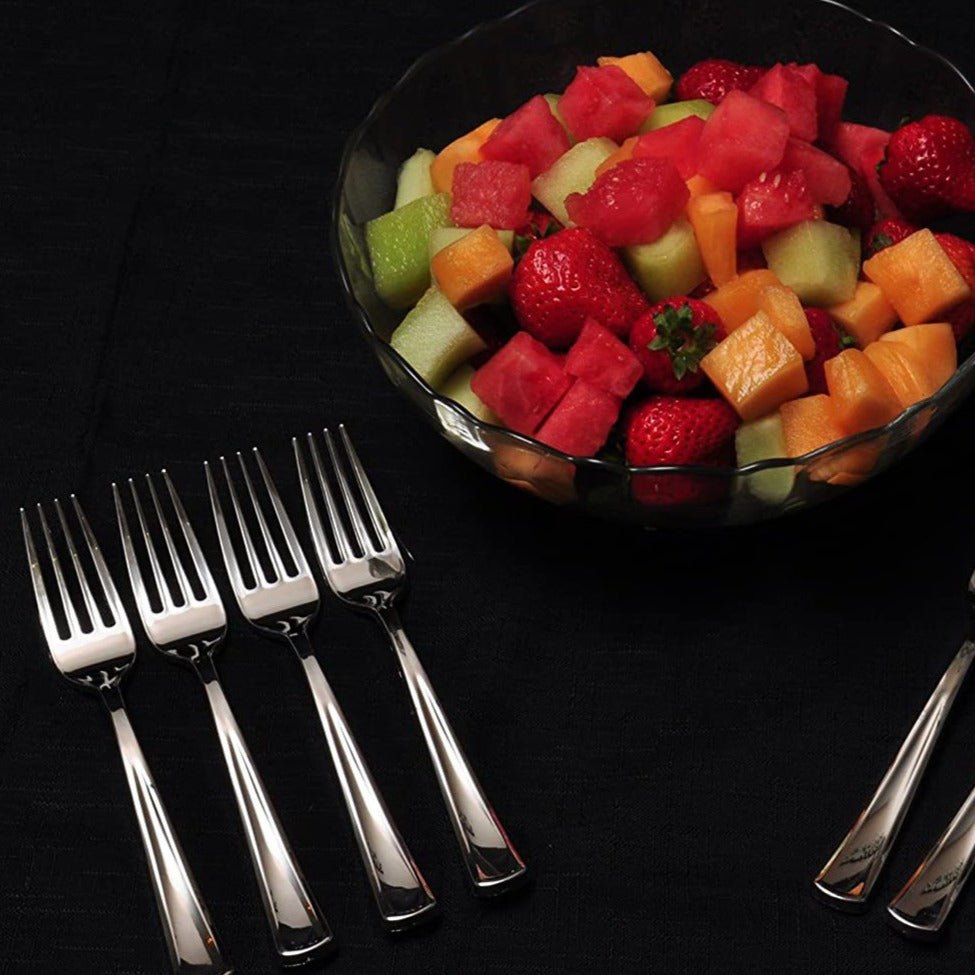 Fork Polished Silver Plastic Cutlery