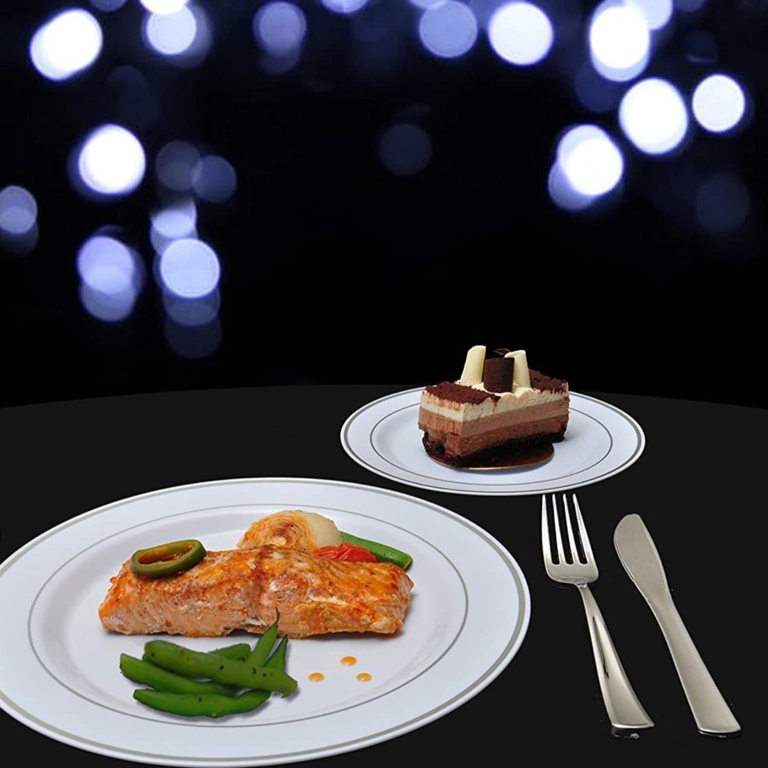 Knife Polished Silver Plastic Cutlery