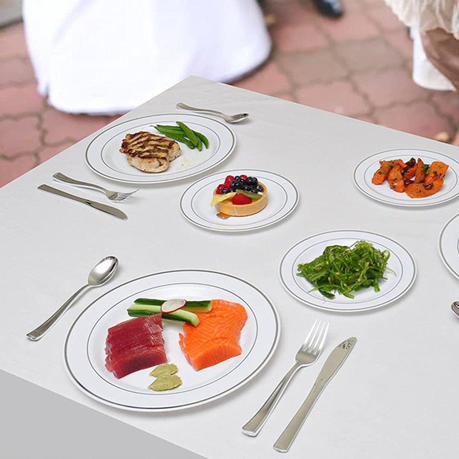 Knife Polished Silver Plastic Cutlery