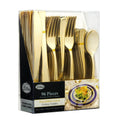 Lilian Cutlery Gold Heavyweight Plastic 96 piece Combo Pack Cutlery Set Lillian 1 Pack