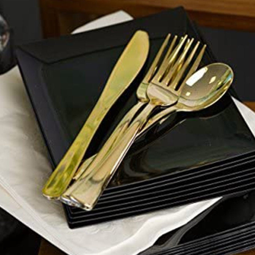 Lilian Cutlery Gold Heavyweight  Plastic 96 piece Combo Pack