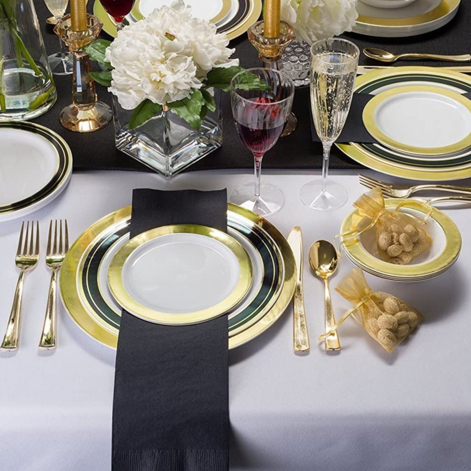 Spoons Gold Cutlery Heavyweight Disposable Plastic
