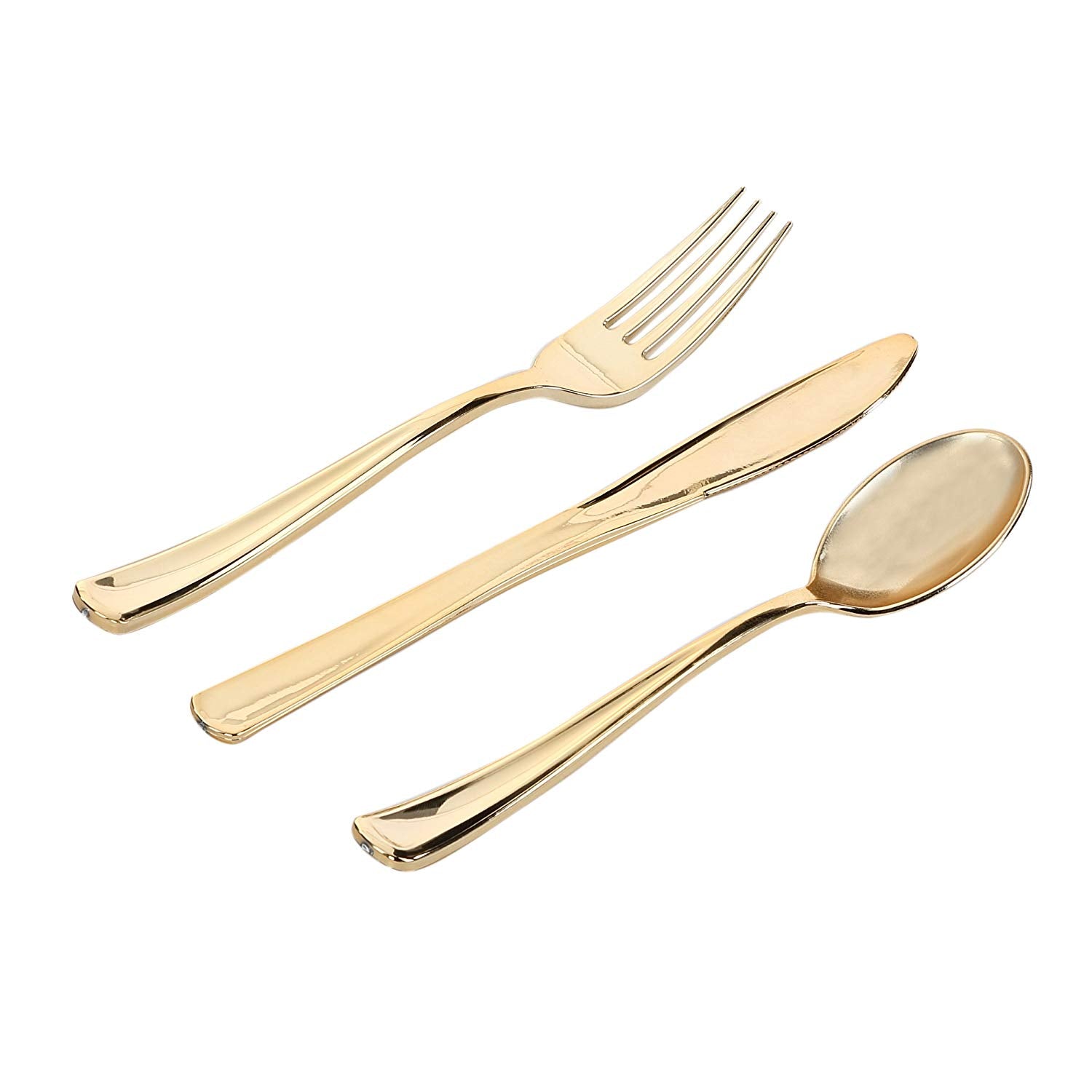 Lilian Cutlery Gold Heavyweight  Plastic 96 piece Combo Pack