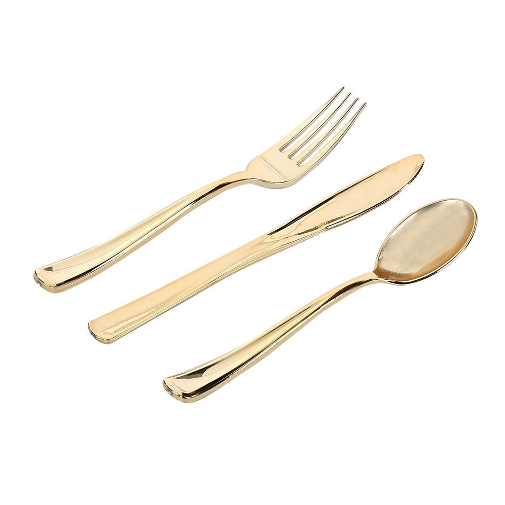 Lilian Cutlery Gold Heavyweight Plastic 160 piece Combo Pack