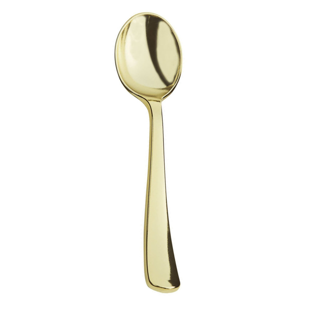 *BUY BULK* Gold Spoon Plastic Disposable Cutlery
