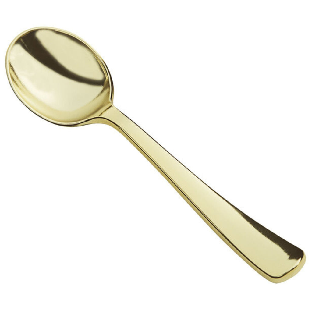 *BUY BULK* Gold Spoon Plastic Disposable Cutlery