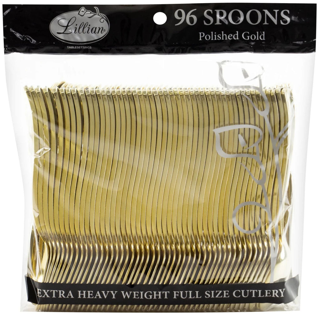 *BUY BULK* Gold Spoon Plastic Disposable Cutlery