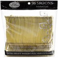 *BUY BULK* Gold Spoon Plastic Disposable Cutlery
