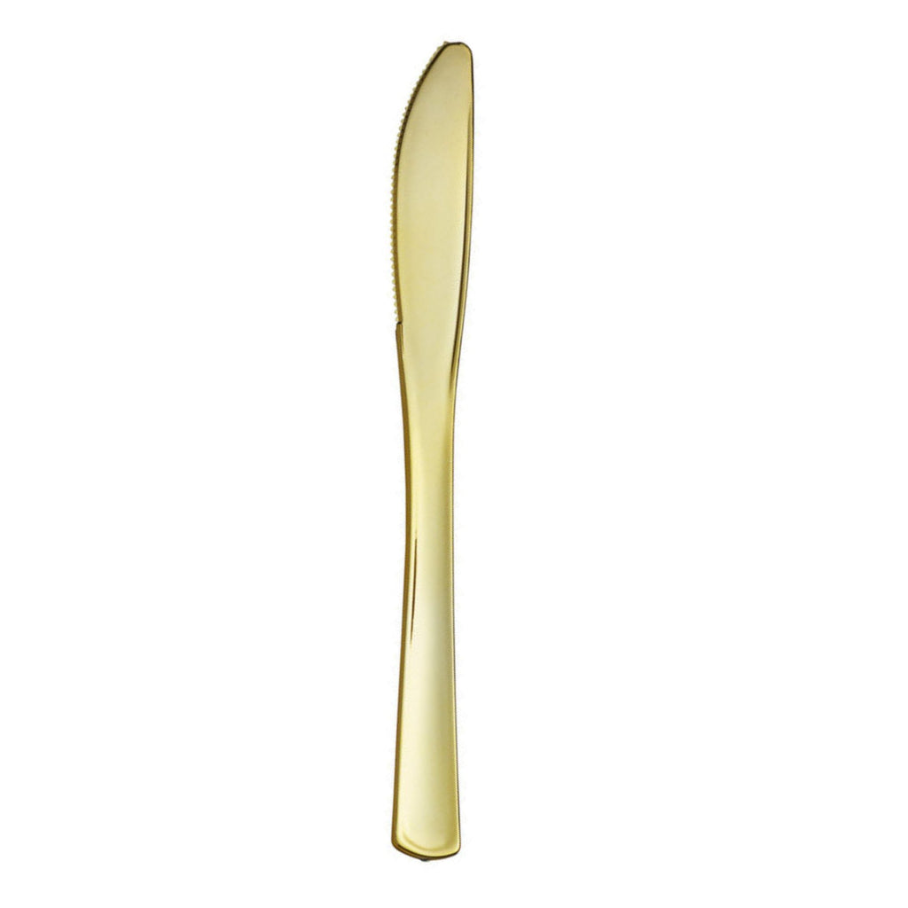 *BUY BULK* Gold Knife Plastic Disposable Cutlery