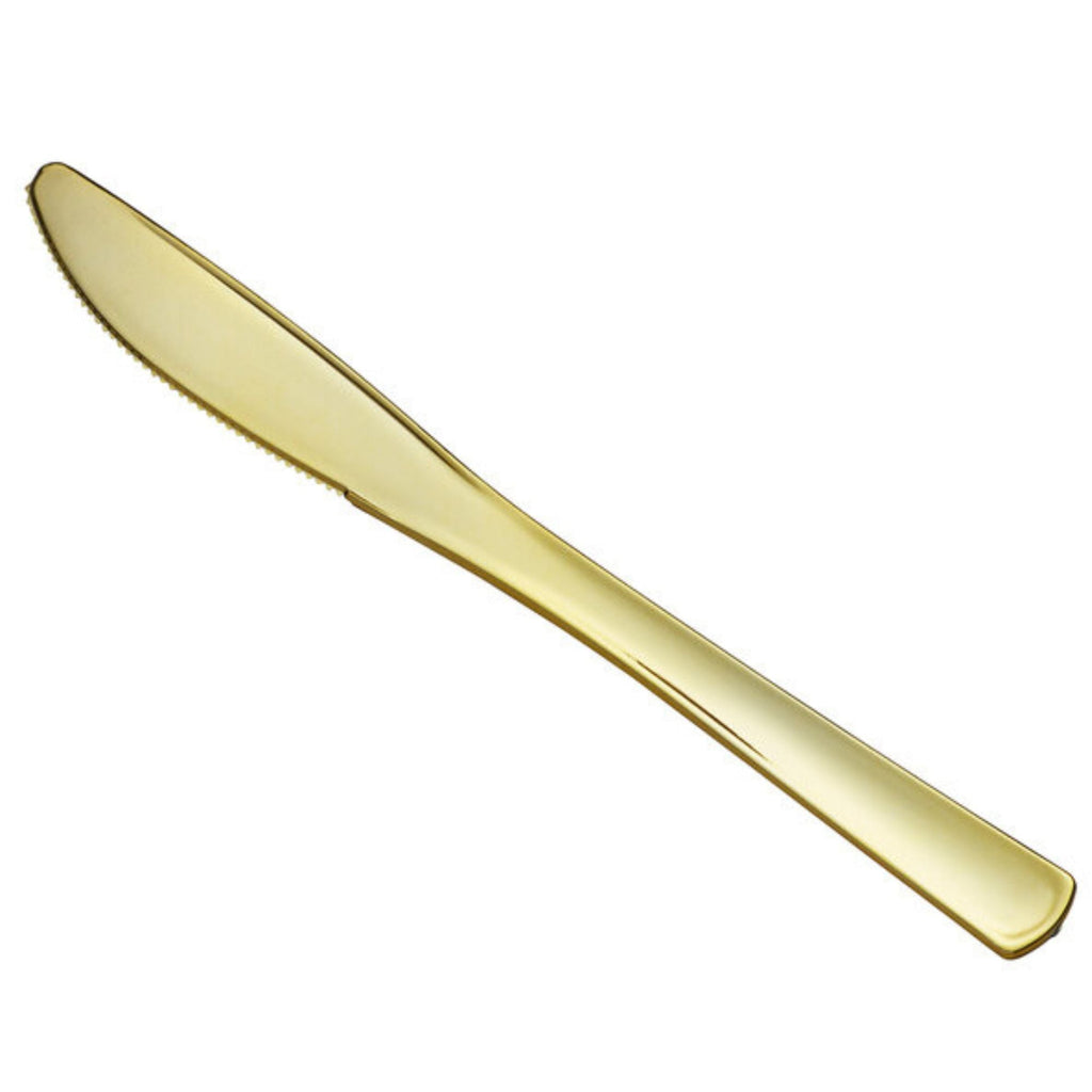 *BUY BULK* Gold Knife Plastic Disposable Cutlery