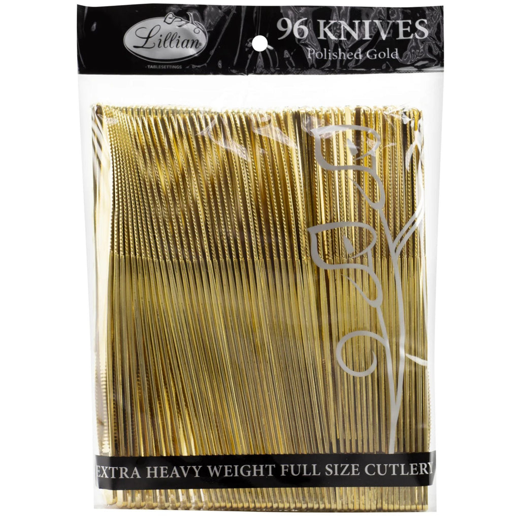 *BUY BULK* Gold Knife Plastic Disposable Cutlery
