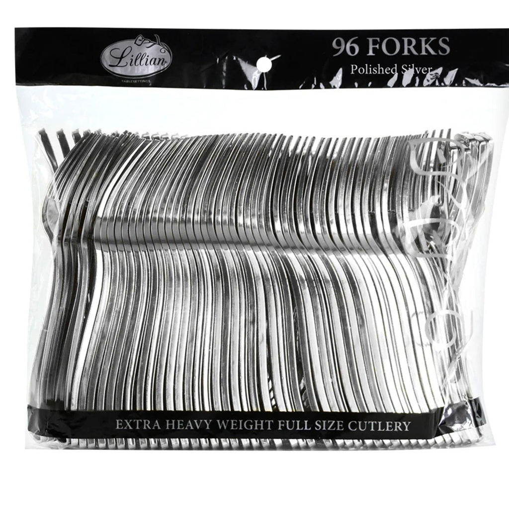 *BUY BULK* Silver Fork Plastic Disposable Cutlery