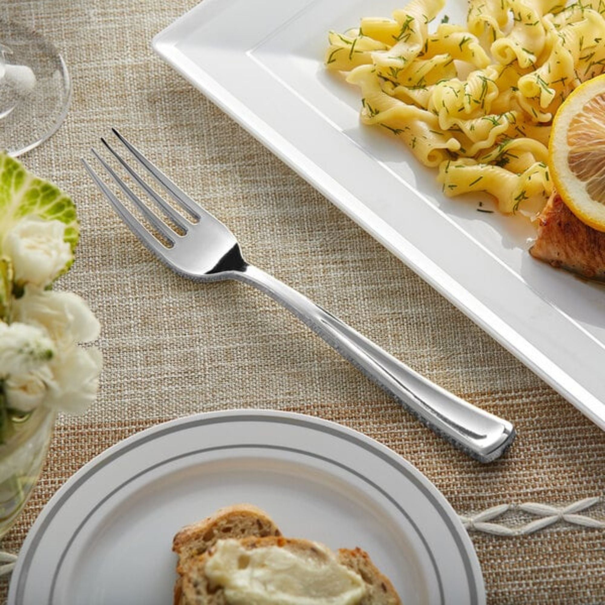 *BUY BULK* Silver Fork Plastic Disposable Cutlery