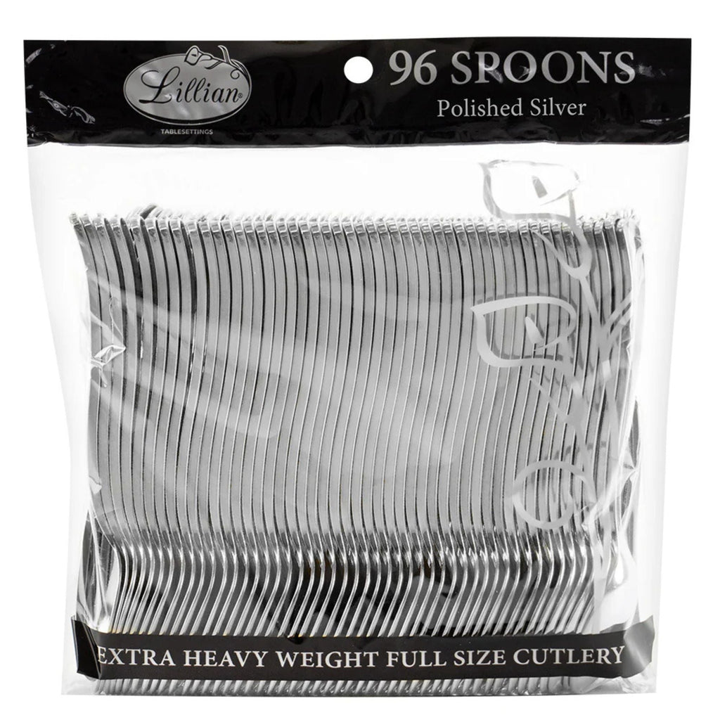 *BUY BULK* Silver Spoon Plastic Disposable Cutlery